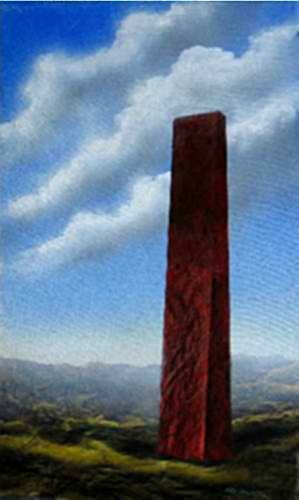 2006 Red Pillar 20x33cm Acrylic on Canvas