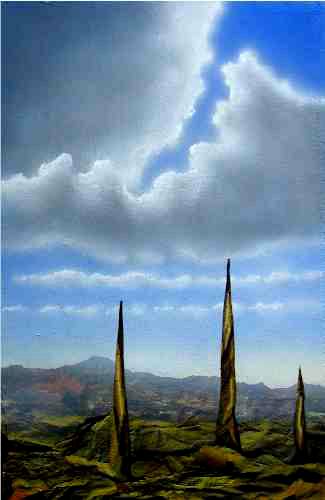 2006 Yellow Spires 32x48cm Acrylic on Canvas en