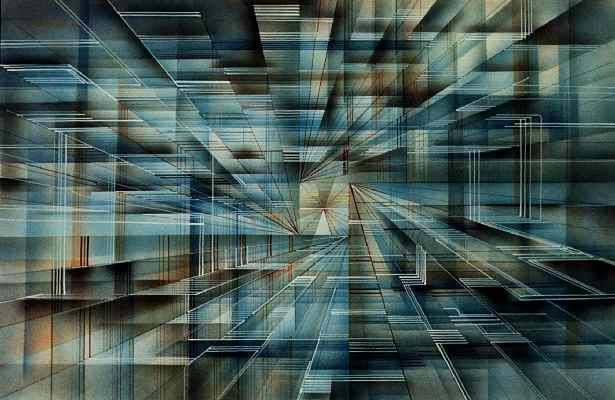 Perspective Shift in Green A2  Wcolour on Paper