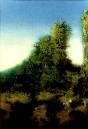 The Wall Overgrown A2 Acrylic on paper