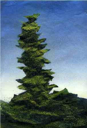 93 Green Finial A5 Acrylic on Paper en