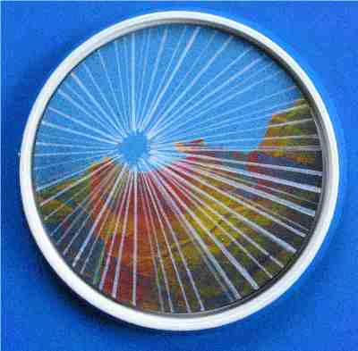 99 Blue Hole 8cmD Acrylic on Board